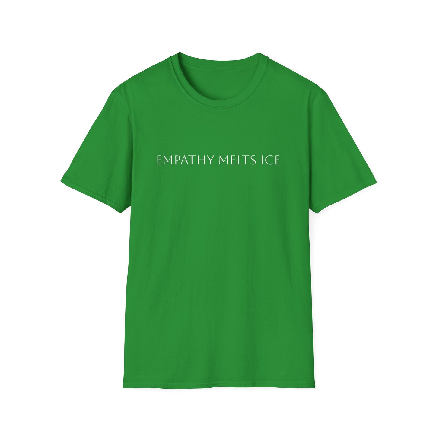 Capitalized Greek Font - "Empathy melts ICE"