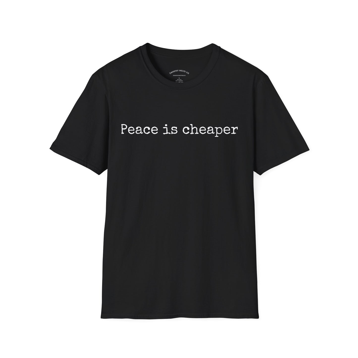 Typewriter Print - "Peace is cheaper"
