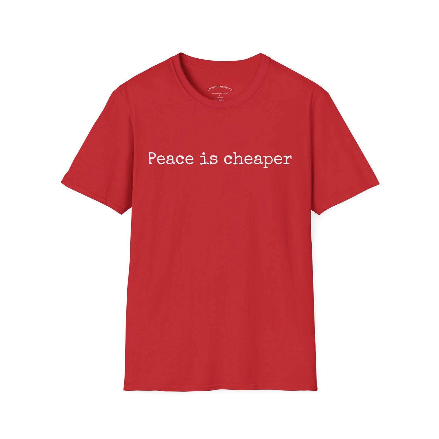 Typewriter Print - "Peace is cheaper"