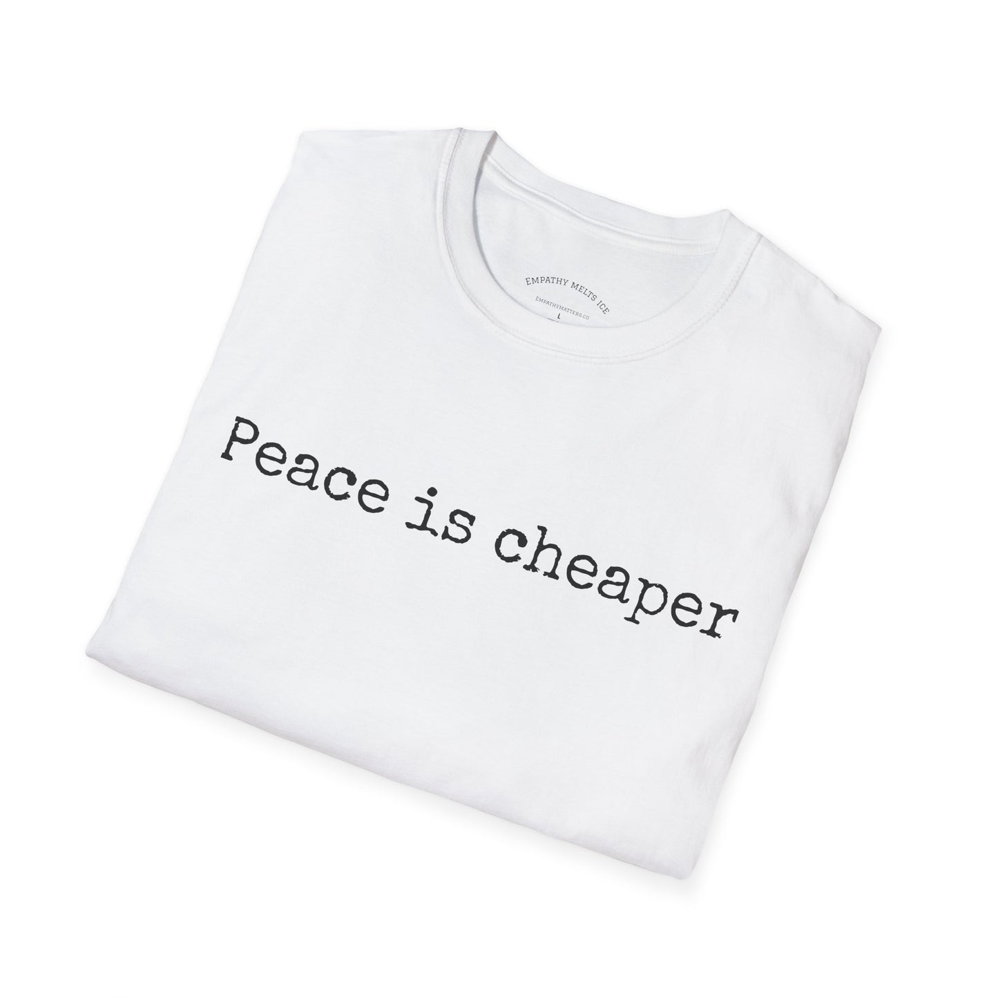 Typewriter Print - "Peace is cheaper"