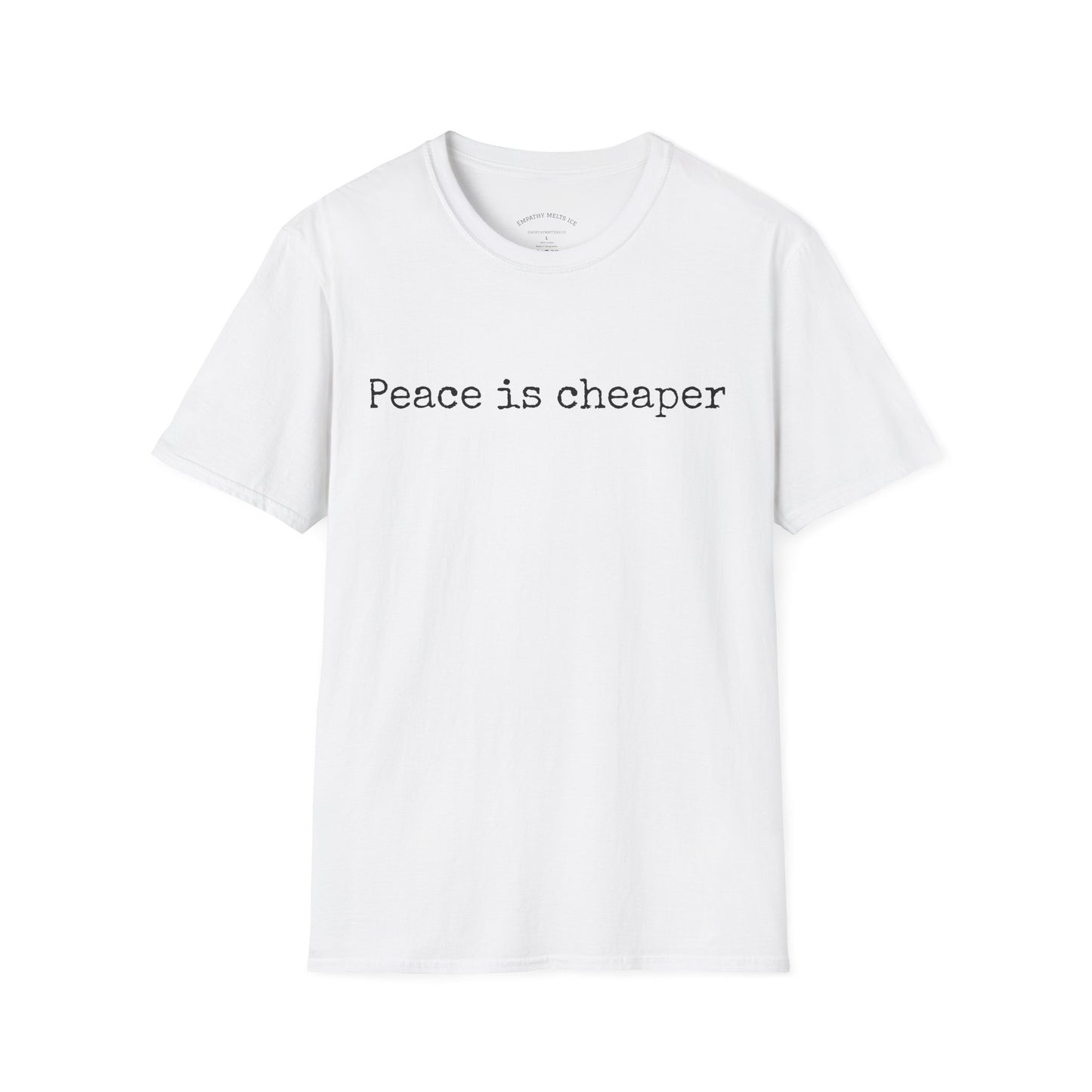 Typewriter Print - "Peace is cheaper"