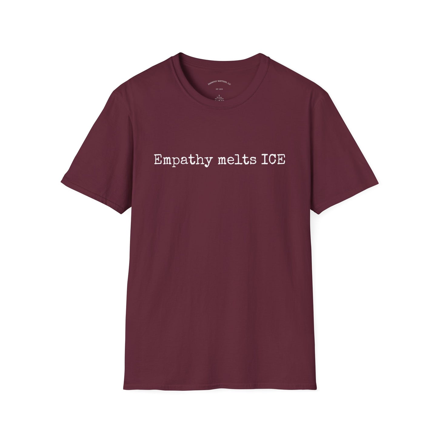 Typewriter Print - "Empathy melts ICE"